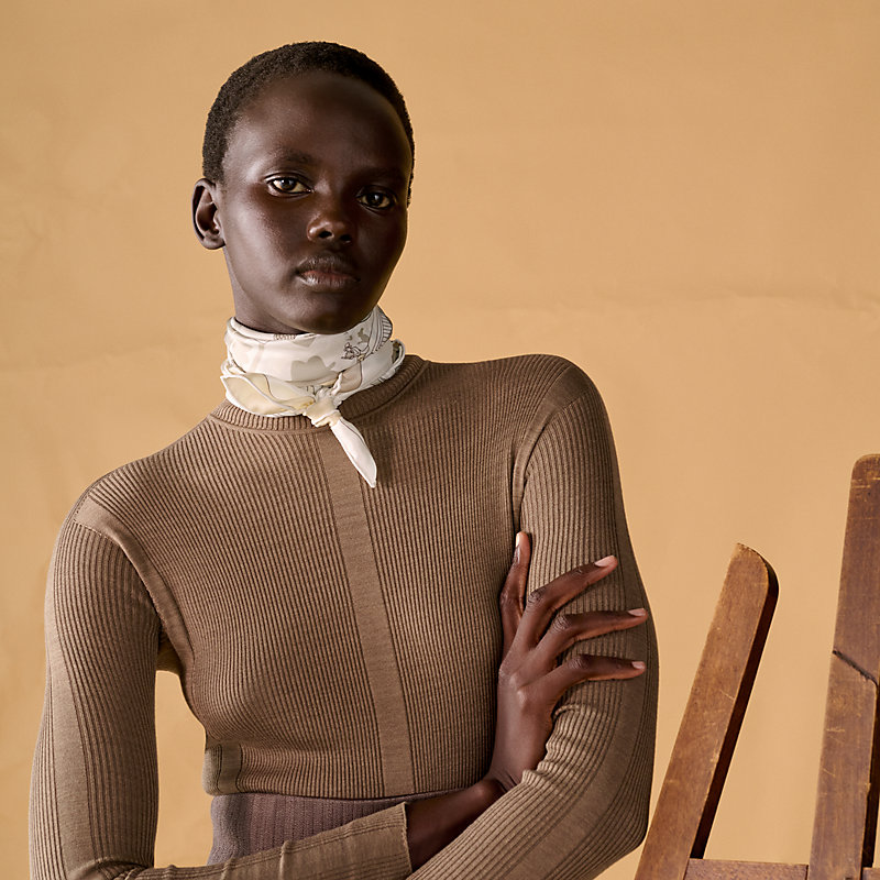 Illusion Exquise scarf 70 - White | Hermès Mainland China